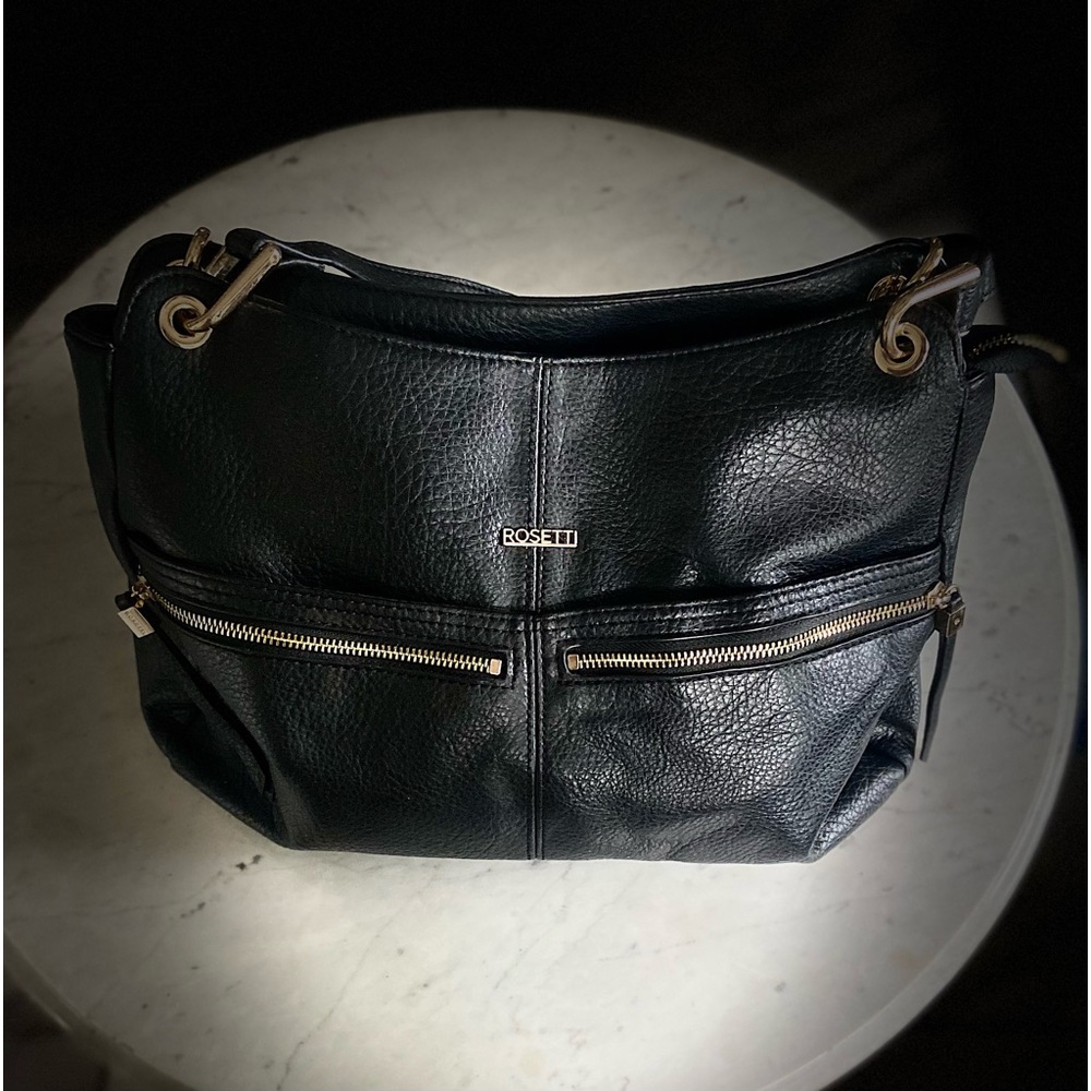 Stylish Rosetti  Black Shoulder Bag Poly Vinyl